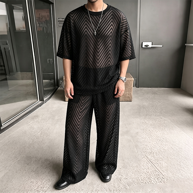 Quirky Street Fashion - INCERUN Men's Sets See Through Mesh