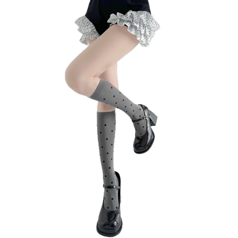 Spring Autumn Ultra Thin Polka - Japanese Street Fashion Female recension och pris