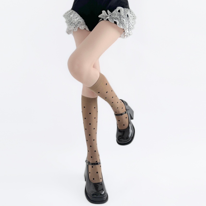 Spring Autumn Ultra Thin Polka - Japanese Street Fashion Female recension och pris