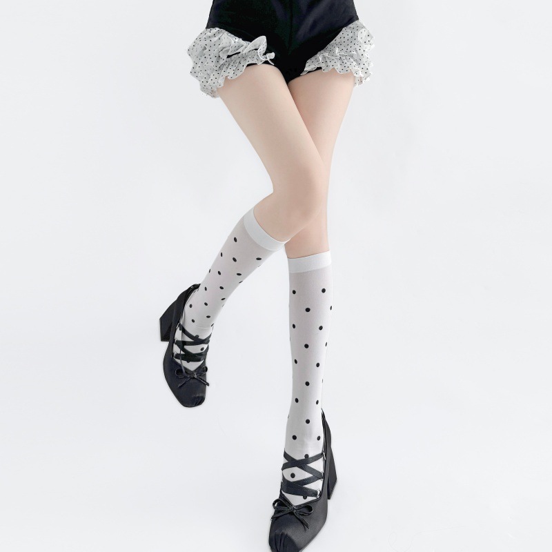 Spring Autumn Ultra Thin Polka - Japanese Street Fashion Female recension och pris