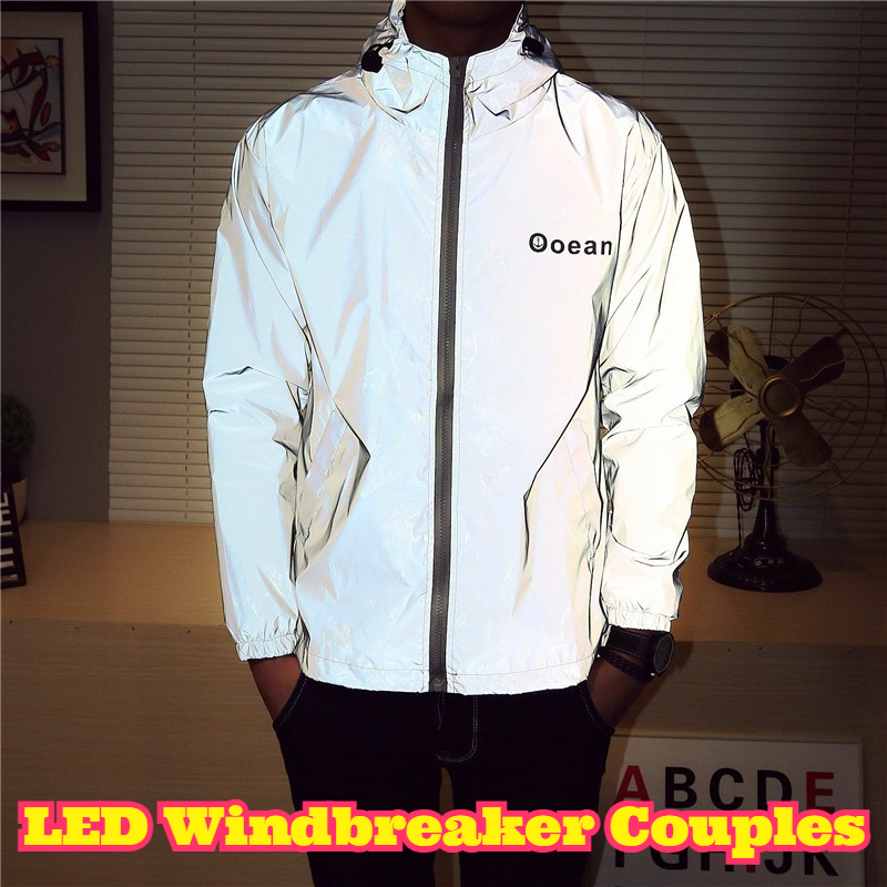 LED Light Up Windbreaker Coupl - Reflective Jacket Running recension och pris