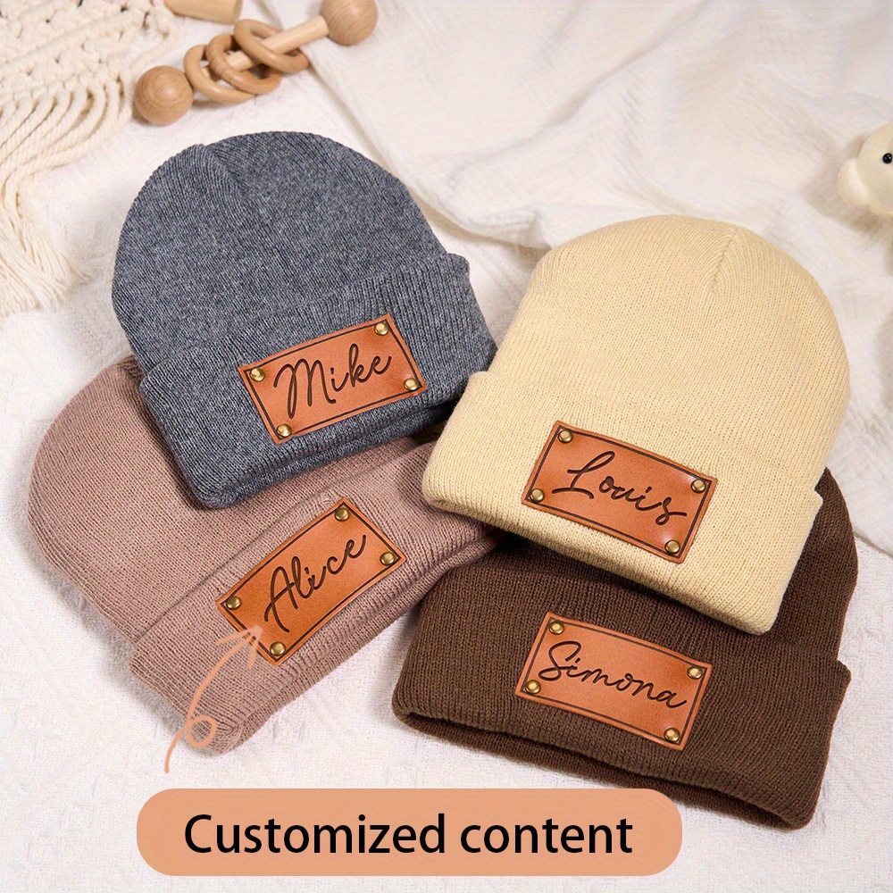 Custom Leather Patch Beanie Cu - Baseball Cap Fitted recension och pris