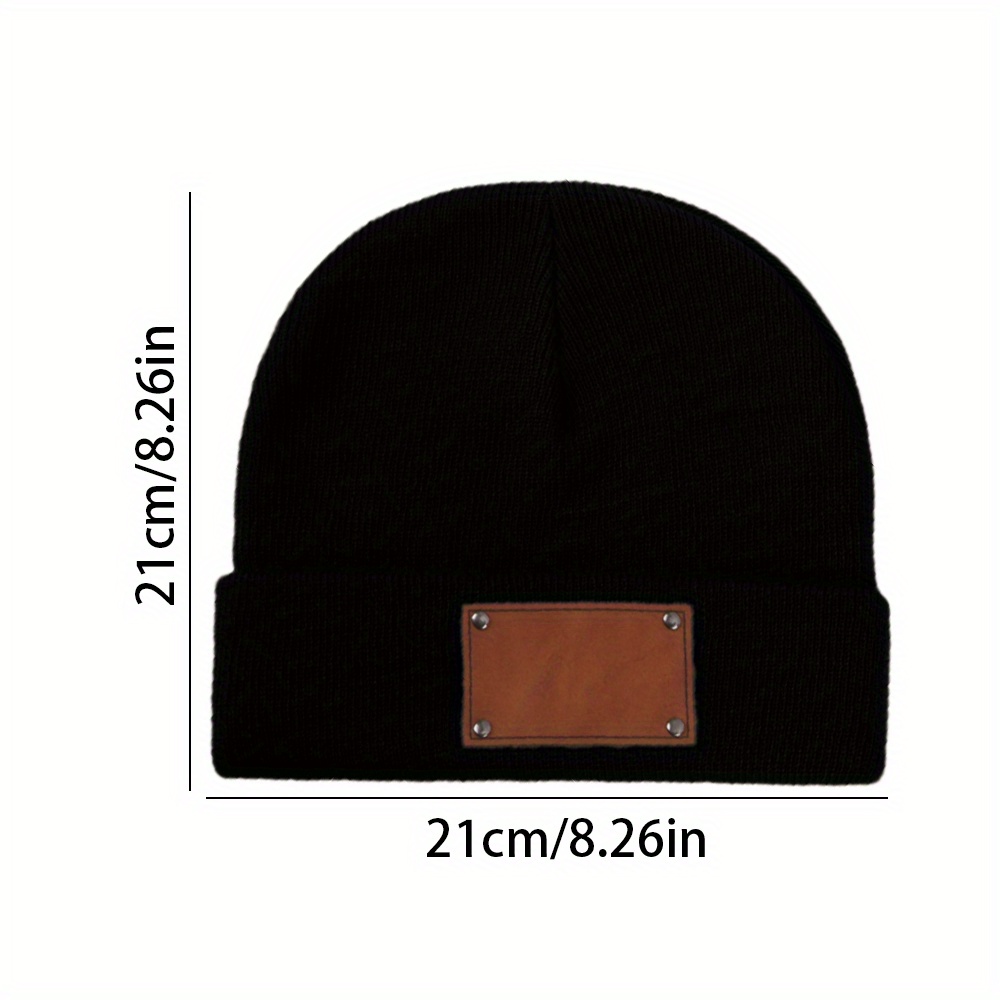 Custom Leather Patch Beanie Cu - Baseball Cap Fitted recension och pris