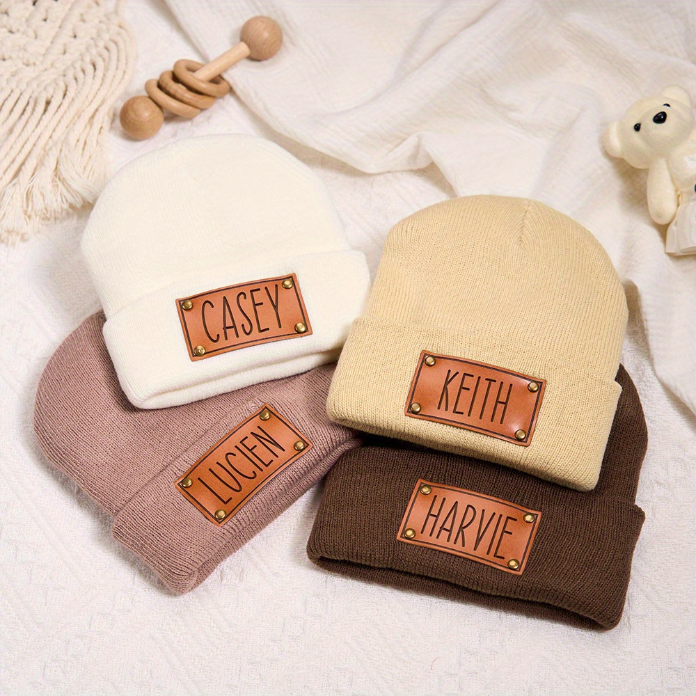 Custom Leather Patch Beanie Cu - Baseball Cap Fitted recension och pris