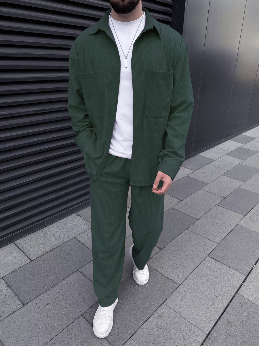 Men's Corduroy Two-Piece Outfi - Street Fashion Men recension och pris