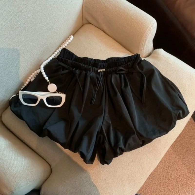 High Waist Solid Bud Shorts Lo - Japanese Street Fashion Female recension och pris