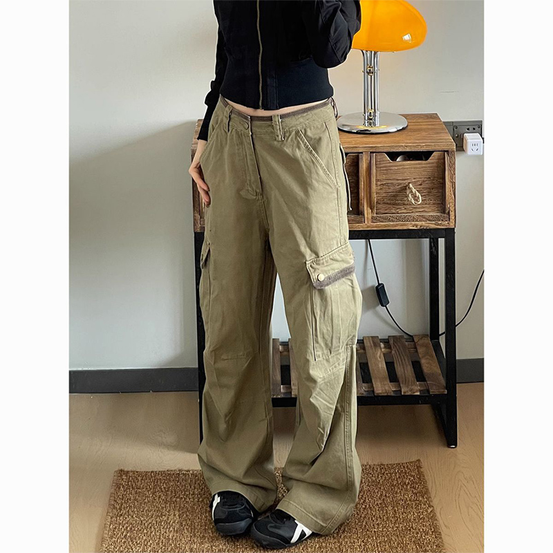 New Baggy Khaki Cargo Pants Wo - Japanese Street Fashion Female recension och pris
