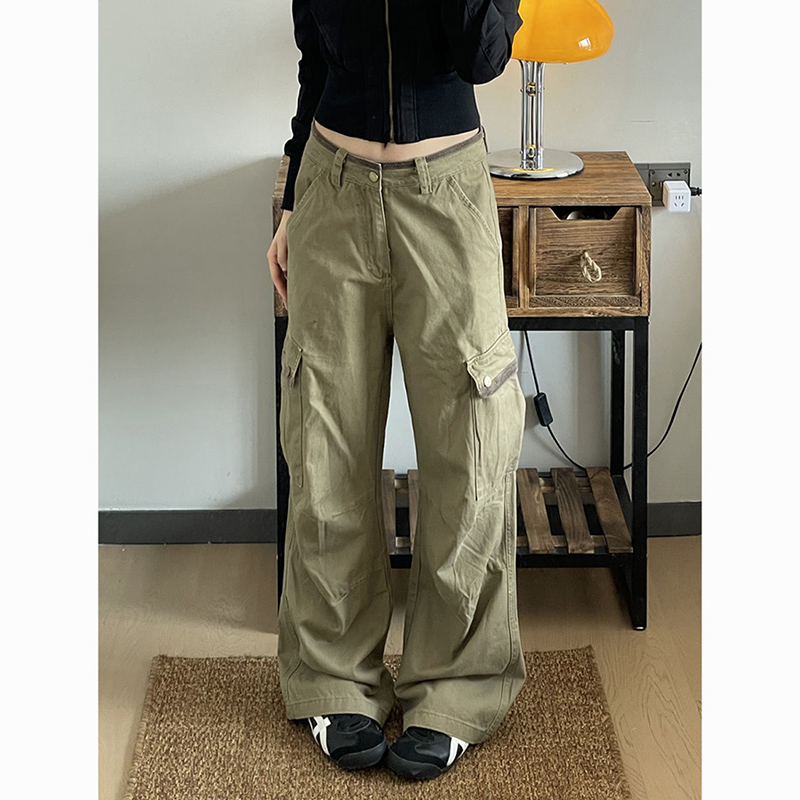 New Baggy Khaki Cargo Pants Wo - Japanese Street Fashion Female recension och pris