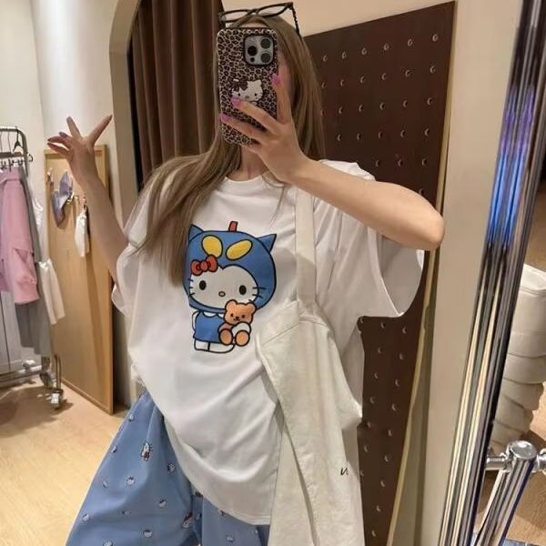 Short Sleeved Hello Kitty Prin - Street Fashion Designers recension och pris