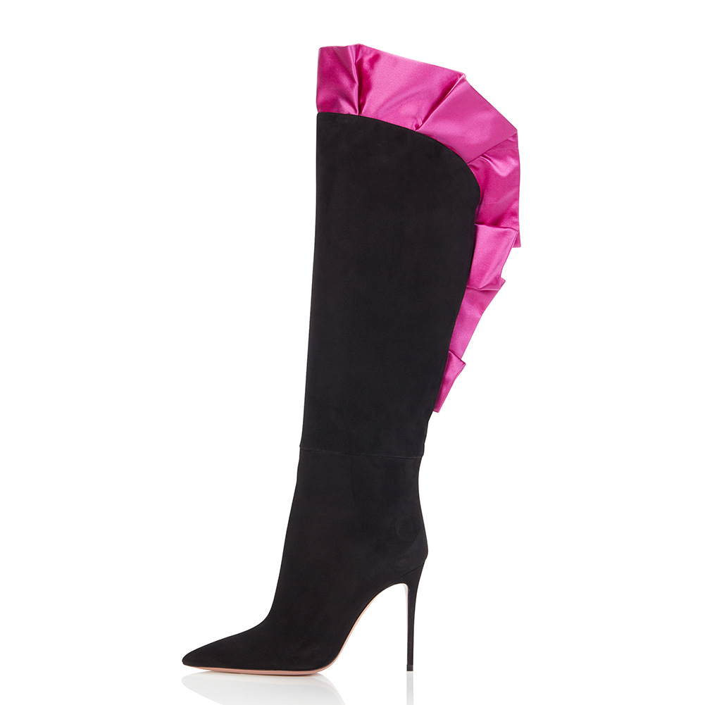 Suede Ruffles Pleated Pointed  - Street Fashion Designers recension och pris
