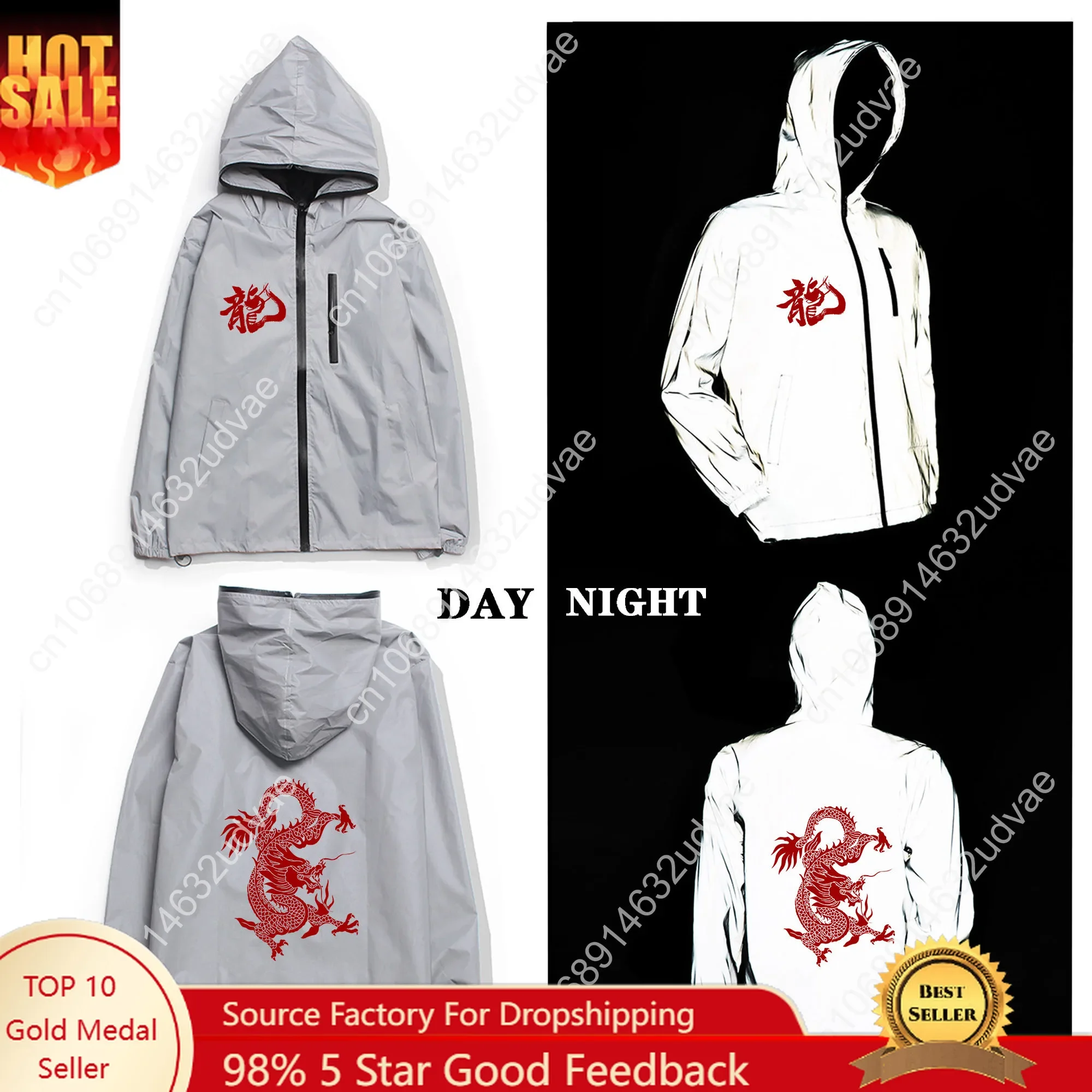 Chinese Dragon Custom Reflecti - Reflective Jacket Running recension och pris