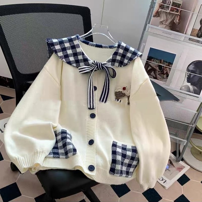 Retro Sweet Knitted Outerwear  - Japanese Street Fashion Female recension och pris