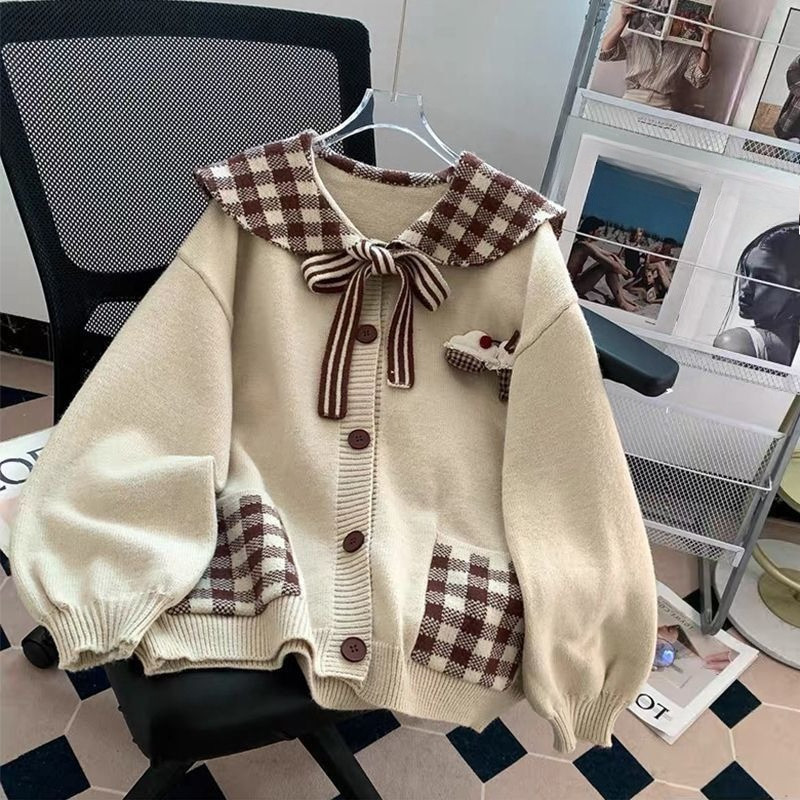 Retro Sweet Knitted Outerwear  - Japanese Street Fashion Female recension och pris